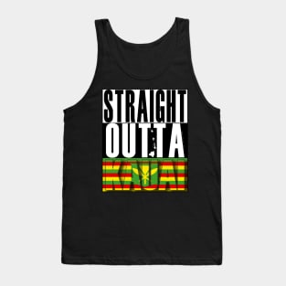 Straight Outta Kauai Hawai'i Kanaka Maoli Flag by Hawaii Nei All Day Tank Top